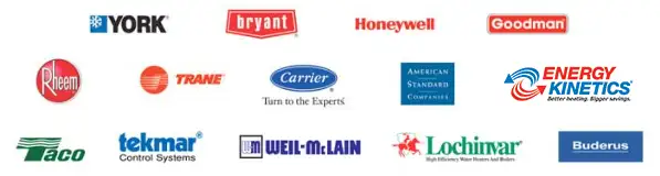 We service all major brands of Heating, Plumbing and Air Conditioning equipment.